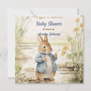 Peter Rabbit Baby shower Uitnodiging