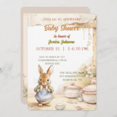 Peter Rabbit Baby shower Uitnodiging (Voorkant / Achterkant)