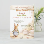 Peter Rabbit Baby shower Uitnodiging (Staand voorkant)