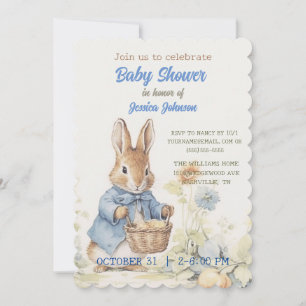 Peter Rabbit Baby shower Uitnodiging