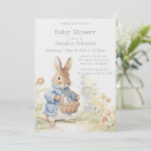 Peter Rabbit Baby shower Uitnodiging (Staand voorkant)