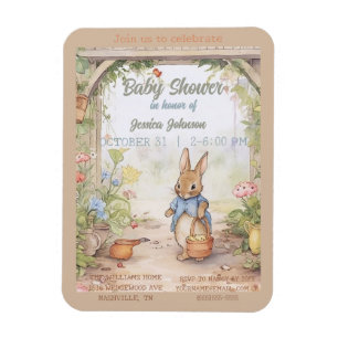 Peter Rabbit Baby shower Uitnodiging Magneet