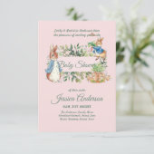 Peter Rabbit BABY SHOWER Uitnodigingen Jongen of M (Staand voorkant)