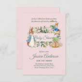 Peter Rabbit BABY SHOWER Uitnodigingen Jongen of M (Voorkant / Achterkant)