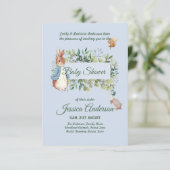 Peter Rabbit BABY SHOWER Uitnodigingen Jongen of M (Staand voorkant)