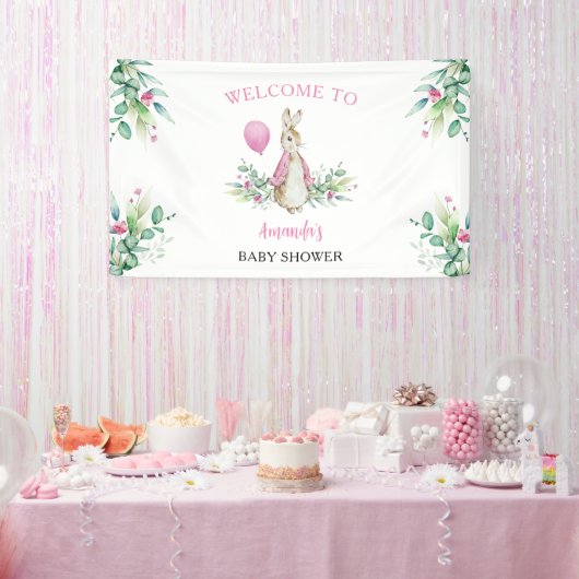 Peter Rabbit Baby shower Welkom Achtergrond Spandoek (Feest)