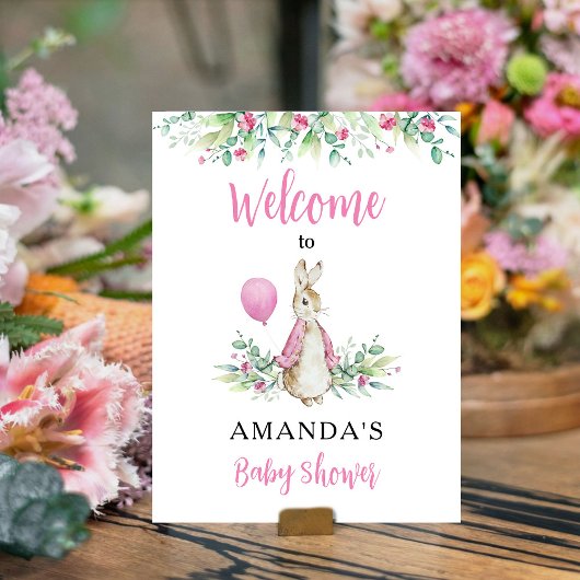 Peter Rabbit Baby shower Welkom Poster