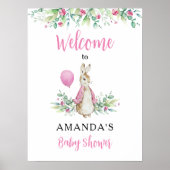 Peter Rabbit Baby shower Welkom Poster (Voorkant)