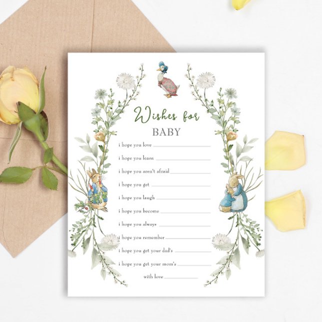 Peter Rabbit Baby shower wenst voor Baby spel (Creator heeft geüpload)