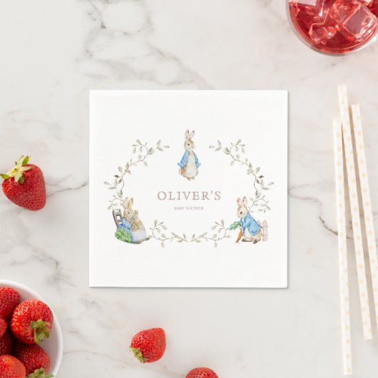 Peter Rabbit Beatrix Potter Greenery Waterverf Servet (Insitu)