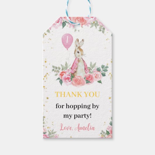 Peter Rabbit Bedankkaartje Verjaardagsfeestje Cadeaulabel (Voorkant)