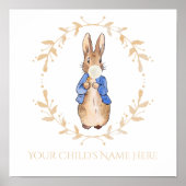 Peter Rabbit blaast witte kauwgom personalisatie Poster (Voorkant)