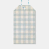 Peter Rabbit Blauw Gingham Verjaardag Bedankt Cadeaulabel (Achterkant)