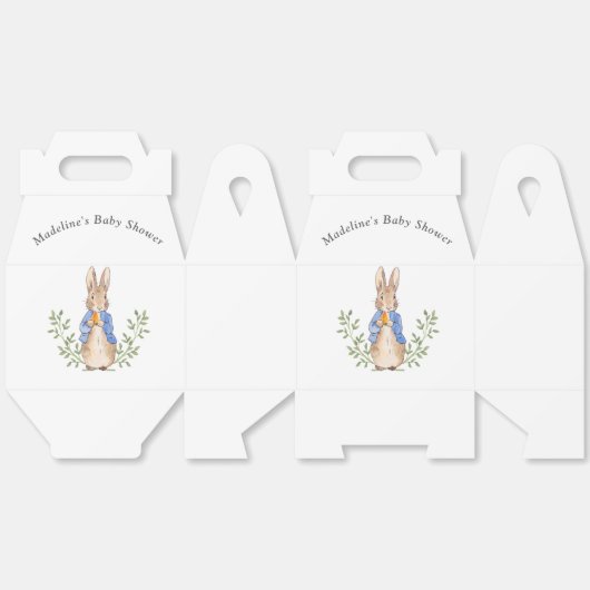 Peter Rabbit Blauw Wit  Baby shower Bedankdoosjes (Ongevouwen)