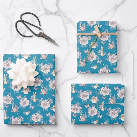 Peter Rabbit | Blauwe tuin Inpakpapier Vel (Voorkant)