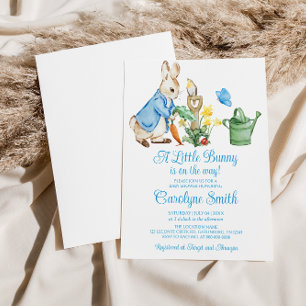 Peter Rabbit Blue Boy Baby shower Uitnodiging