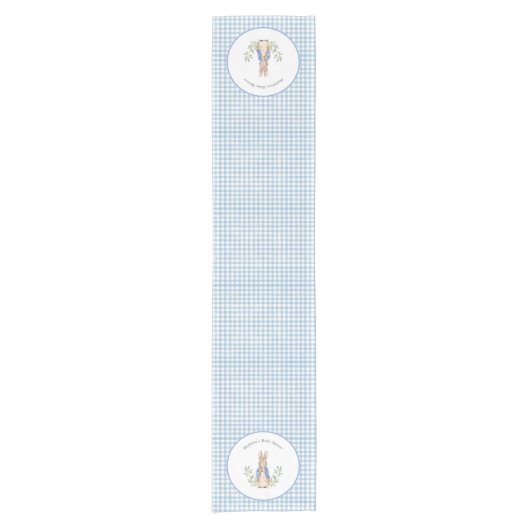 Peter Rabbit Blue Gingham Douche Tafelloper (Voorkant)