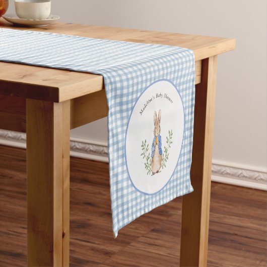 Peter Rabbit Blue Gingham Douche Tafelloper (Voorbeeld)