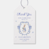 Peter Rabbit Boy Baby shower Bedankt Gift Label Cadeaulabel (Voorkant)