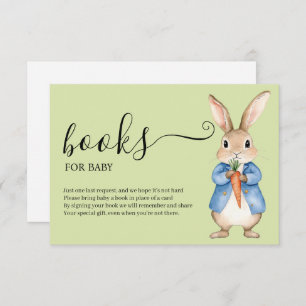 Peter Rabbit Boy Baby shower Boeken voor Baby Informatiekaartje