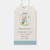 Peter Rabbit Boy Baby shower dank u Cadeaulabel (Voorkant)