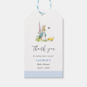 Peter Rabbit Boy Baby shower dank u Cadeaulabel