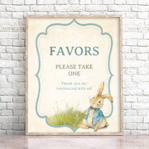  Peter Rabbit Boy Baby shower Favors Poster