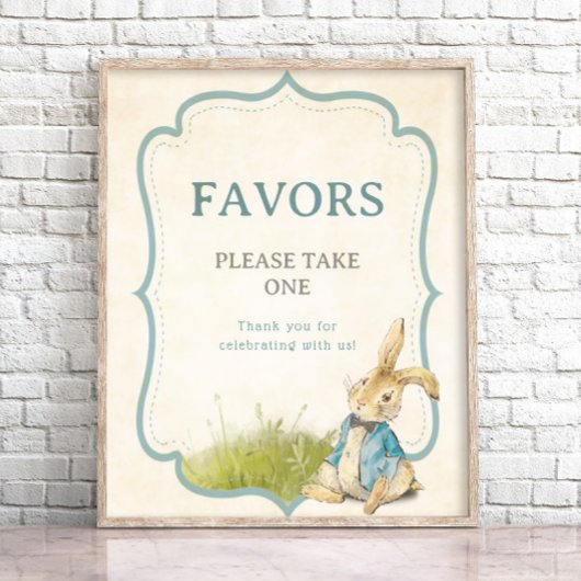  Peter Rabbit Boy Baby shower Favors Poster