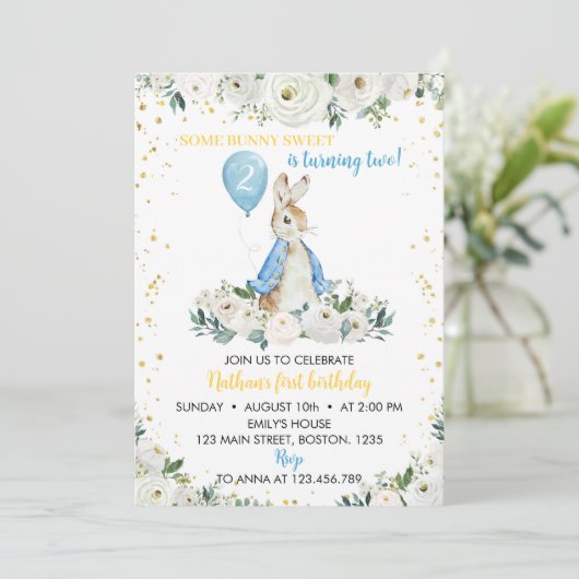 Peter Rabbit Boy Invitation d'anniversaire (Debout devant)