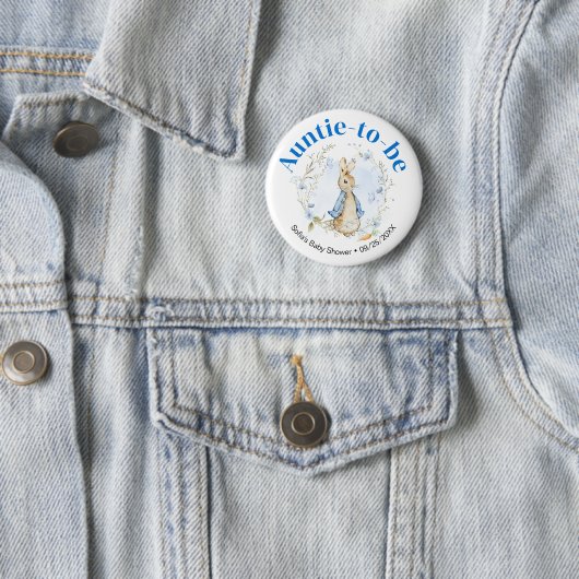 Peter Rabbit Boy "Tante-to-Be" Button (In situ)