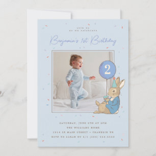 Peter Rabbit Boy's Birthday BlueConfetti - Foto Kaart