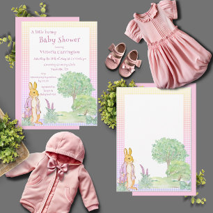 Peter Rabbit Bunny groen roze Baby shower Kaart