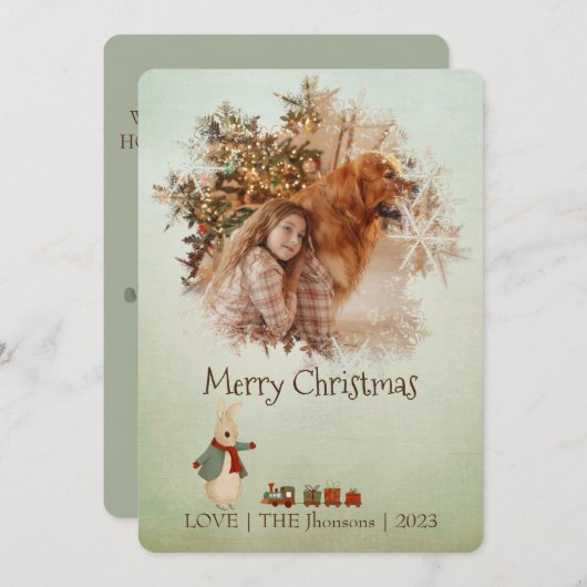 Peter Rabbit Carte de Noël (Devant / Derrière)