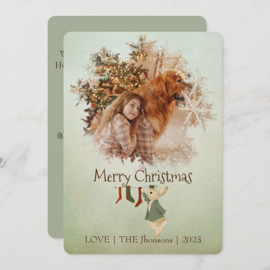 Peter Rabbit Carte de Noël (Devant / Derrière)