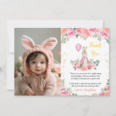 Peter Rabbit Carte de remerciements rose fête d'an (Devant)