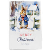 Peter rabbit Christmas gepersonaliseerde sjabloon Medium Cadeauzakje (Voorkant)