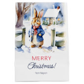Peter rabbit Christmas gepersonaliseerde sjabloon Medium Cadeauzakje (Achterkant)