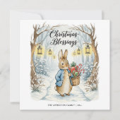 Peter Rabbit Cozy Forest Kerstmis Feestdagenkaart (Voorkant)