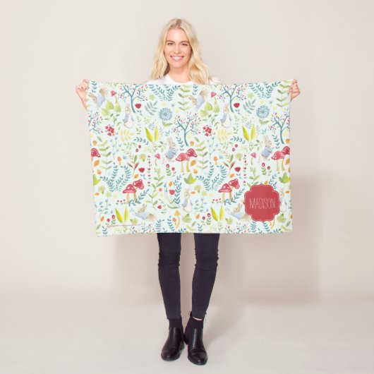 Peter Rabbit | Doorverwezen Waterverf patroon Fleece Deken (In situ)