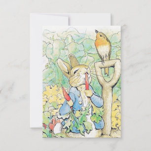 “Peter Rabbit Eats a Carrot” by Beatrix Potter Bedankkaart