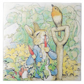 "Peter Rabbit Eats a Carrot" door Beatrix Potter Tegeltje (Voorkant)