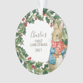 Peter Rabbit | Eerste Kerstmis baby met foto Ornament (voorkant)