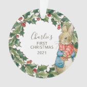 Peter Rabbit | Eerste Kerstmis baby met foto Ornament (voorkant)