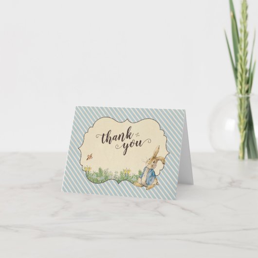 Peter Rabbit | Eerste Verjaardag dankt u Bedankkaart (Voorkant)