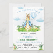 Peter Rabbit Eerste Verjaardag Uitnodiging (Voorkant)