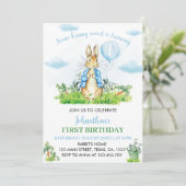 Peter Rabbit Eerste Verjaardag Uitnodiging (Staand voorkant)