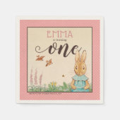 Peter Rabbit | Eerste verjaardag van Baby Girl Servet (Voorkant)