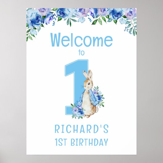 Peter Rabbit Eerste Verjaardag Welkom Poster (Voorkant)