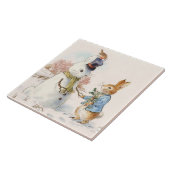 Peter Rabbit en de Sneeuwman door Beatrix Potter Tegeltje (Zijkant)