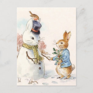 Peter Rabbit en de Sneeuwman van Beatrix Potter Briefkaart
